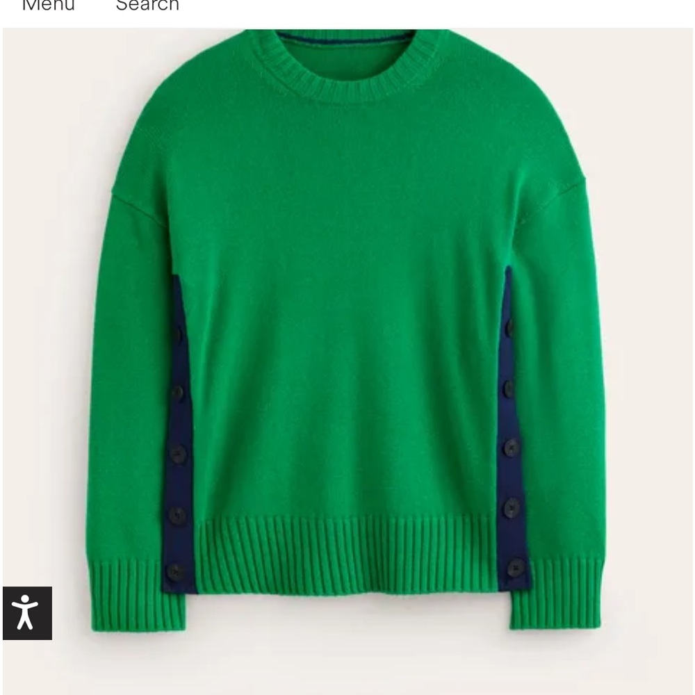 NWT Boden Zia Hank Button side jumper XL.